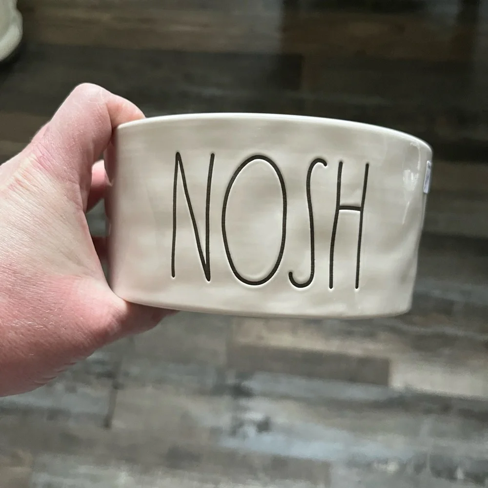 Rae dunn Cream Ceramic Bowl with 'NOSH' Text - Picture 2 of 8